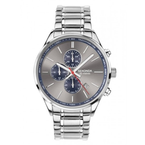 Sekonda - Sekonda Men's Grey Chronograph Quartz Dial Bracelet Watch (1712)